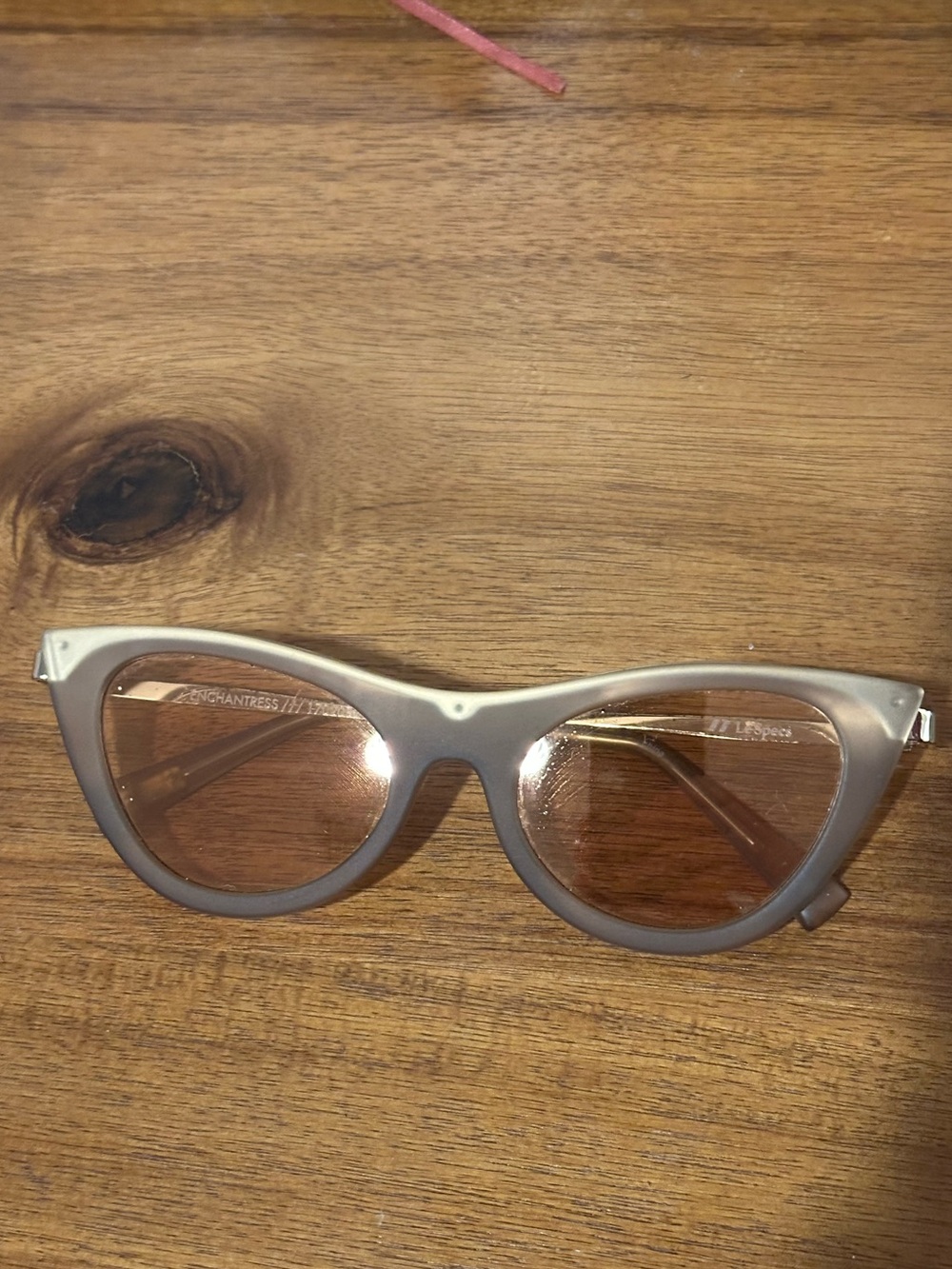 Le Specs Matte Beige Cat-Eye Sunglasses with Brown Lenses